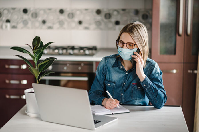 woman working coronavirus
