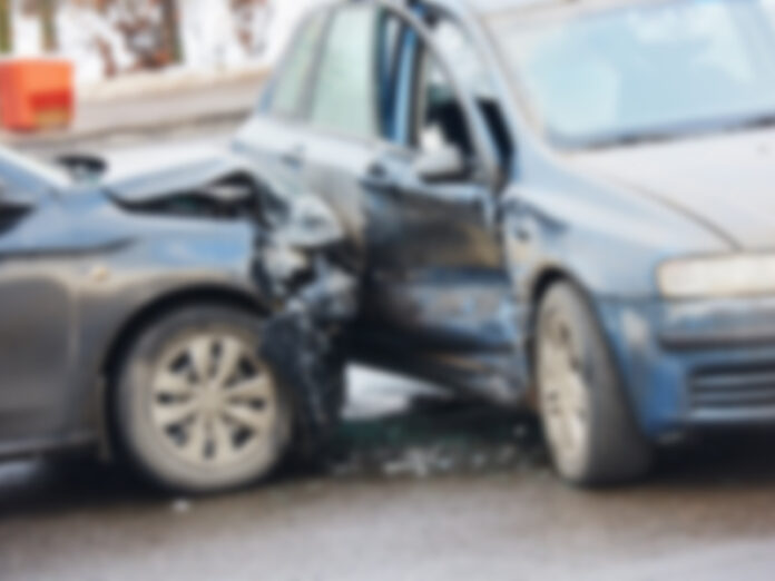 Car crash accident on street