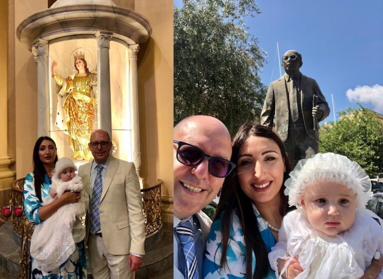 It-tifla ta’ Ray Abela tagħmel l-magħmudija ġewwa ż-Żejtun