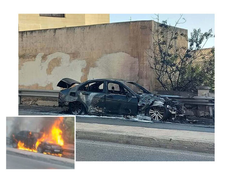 Karozza tinħakem min-nirien f’San Ġiljan