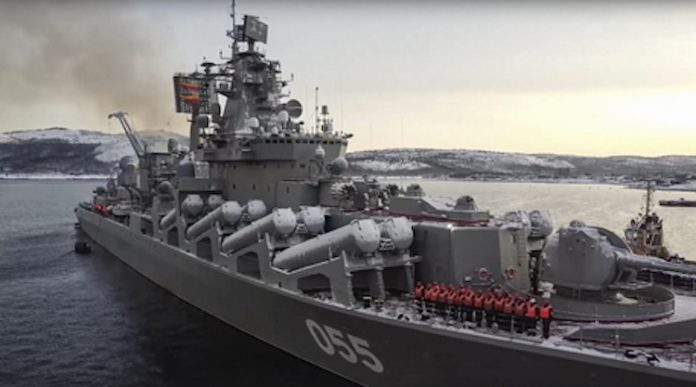 Russian navy drill in the Barents Sea
