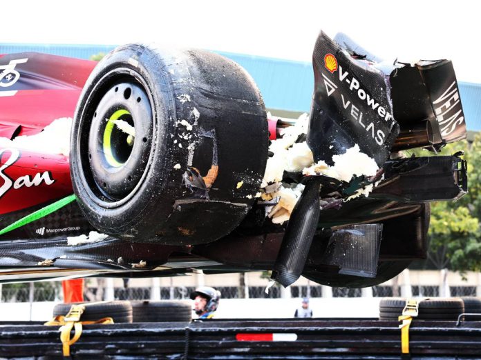 Charles-Leclerc-damaged-Ferrari-planetF1
