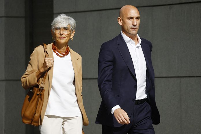 Former Royal Spanish Football Federation President Luis Rubiales arrives to testify at the High Court in Madrid