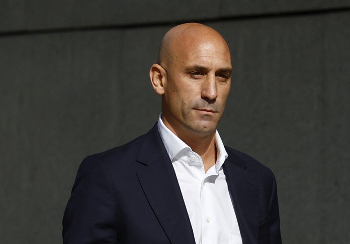Former Royal Spanish Football Federation President Luis Rubiales arrives to testify at the High Court in Madrid