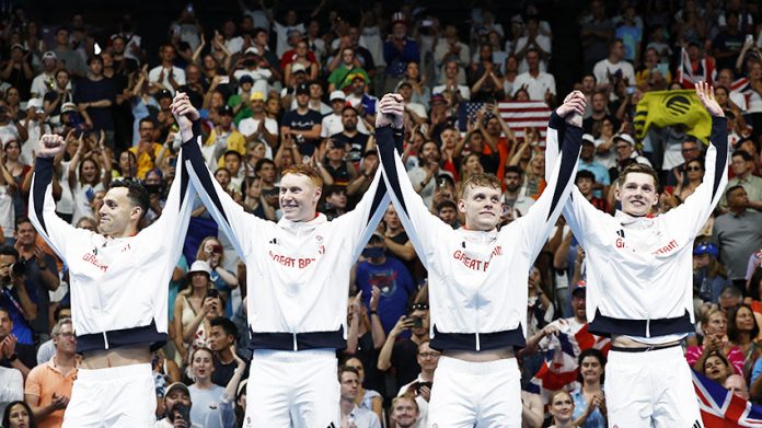 Swimming - Men's 4x200m Free Relay Victory Ceremony