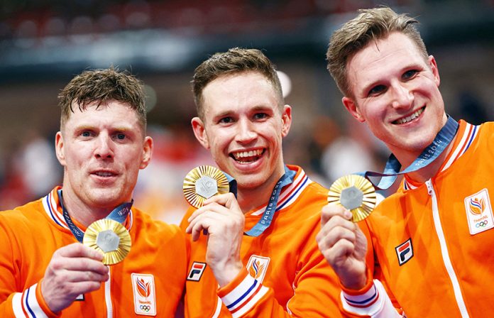 Track Cycling - Men's Team Sprint, Victory Ceremony