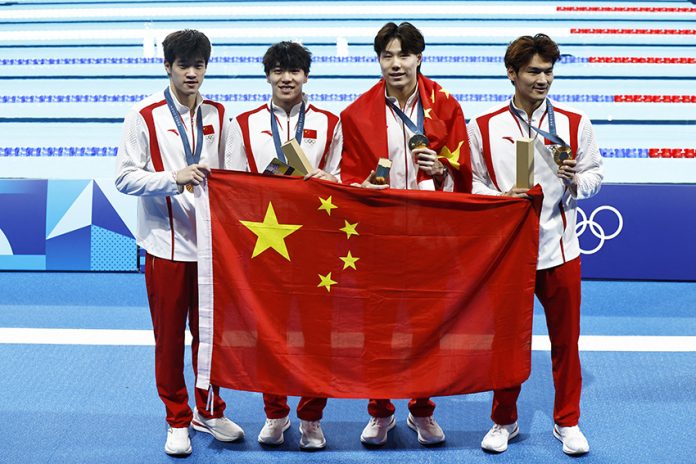 Swimming - Men's 4x100m Medley Relay Victory Ceremony
