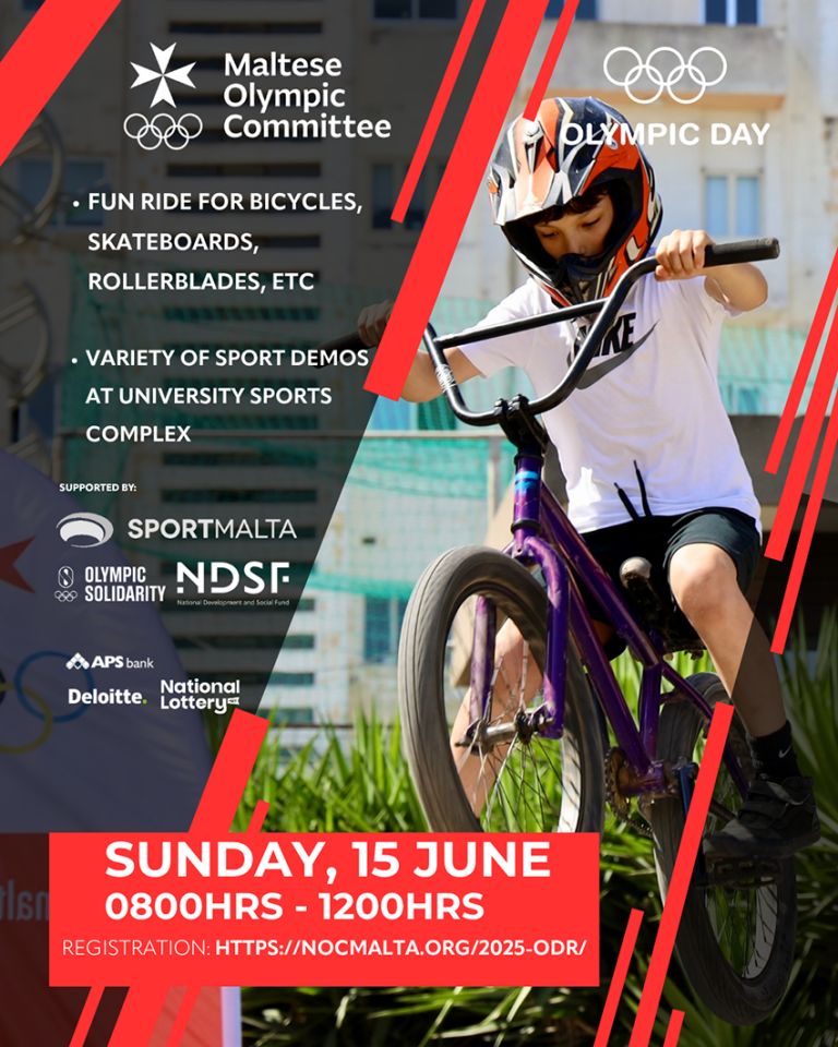 L-Ispirtu Olimpiku jieħu l-ħajja nhar il-Ħadd 15 ta’ Ġunju għal Olympic Day 2025