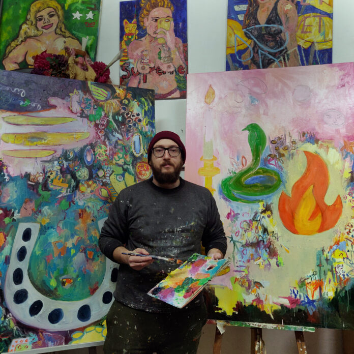 Ryan Falzon in his studio